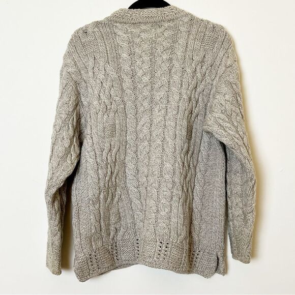 Vintage Cladyknit Button- Down Cable Knit Grandpa Cardigan 100% Merino Wool, Sm - Picture 6 of 11